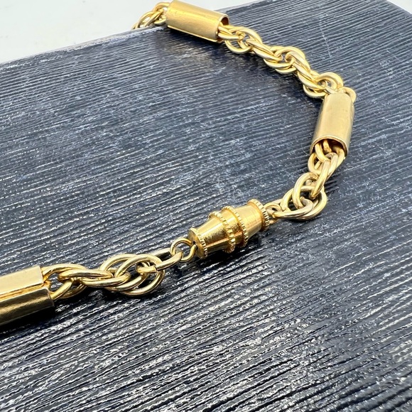 Vintage gold chain unique tube link long wrap necklace 36” - Picture 9 of 9